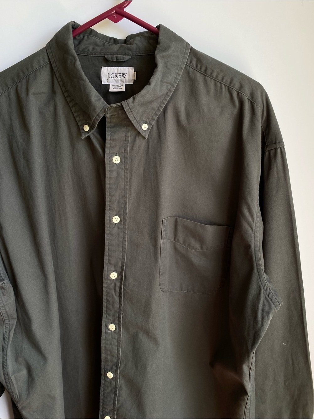 J. Crew Y2K Poplin Cotton Button Down Shirt Charcoal Gray Men’s XL